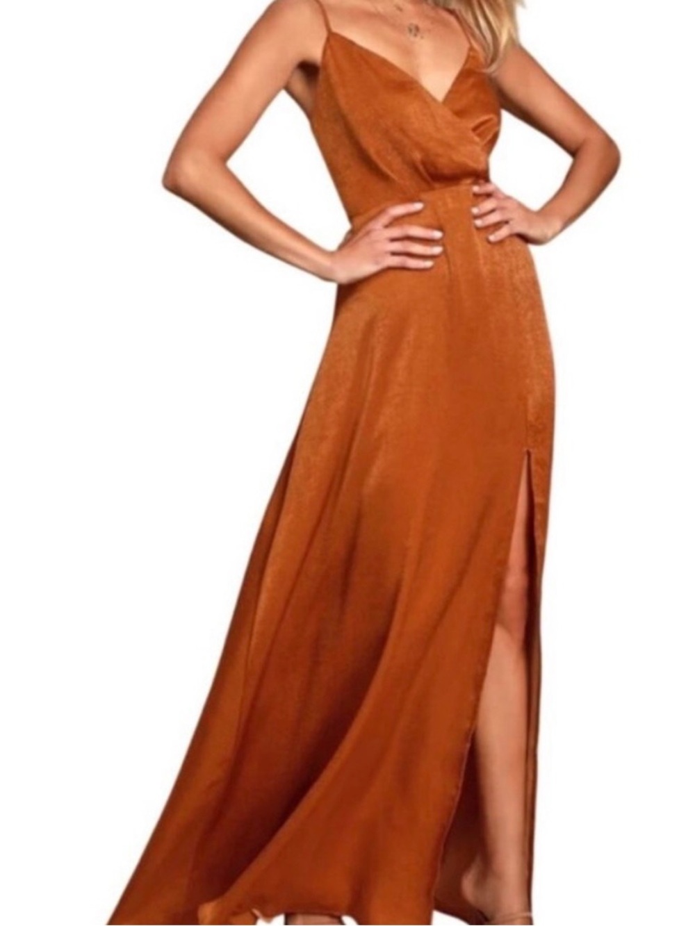 Lulus Rust Maxi Dress with Slit